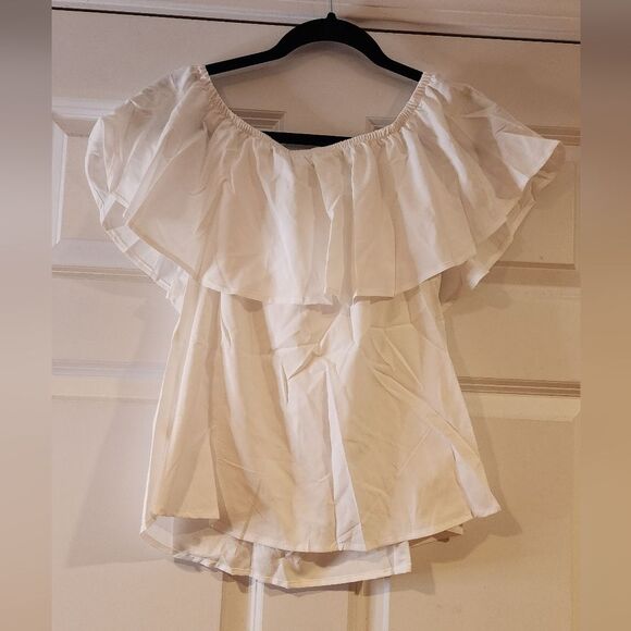 NWT Sherosa white lightweight off the shoulder blouse M - Picture 5 of 5